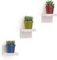 📚 richerhouse 3-pack small floating shelves: versatile 4 inch plastic display ledges for chic wall decor – compact style, 2 installation options logo