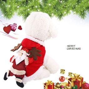 img 2 attached to Pixriy Santa Dog Costume with Hat, Christmas Hoodie Coat - Soft & Warm Reindeer Apparel for Puppy Teddy, Chihuahua, Yorkshire Terrier, Poodle, and Maltese