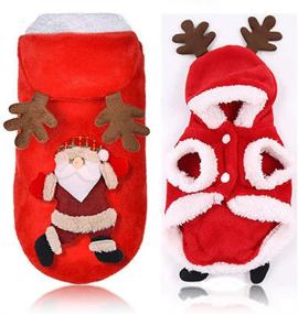 img 3 attached to Pixriy Santa Dog Costume with Hat, Christmas Hoodie Coat - Soft & Warm Reindeer Apparel for Puppy Teddy, Chihuahua, Yorkshire Terrier, Poodle, and Maltese