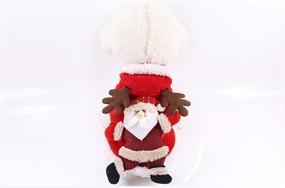 img 1 attached to Pixriy Santa Dog Costume with Hat, Christmas Hoodie Coat - Soft & Warm Reindeer Apparel for Puppy Teddy, Chihuahua, Yorkshire Terrier, Poodle, and Maltese