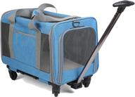 🐾 duolmi blue pet travel carrier with detachable wheels - rollable carrier for small & medium dogs/cats up to 28 lbs logo