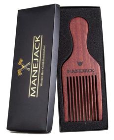 img 4 attached to 🧔 Enhance Your Grooming Routine with the MANEJACK Beard Pick: Wooden Comb Afro Hair Lift Combs for Men