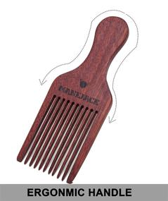 img 1 attached to 🧔 Enhance Your Grooming Routine with the MANEJACK Beard Pick: Wooden Comb Afro Hair Lift Combs for Men