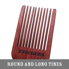 img 3 attached to 🧔 Enhance Your Grooming Routine with the MANEJACK Beard Pick: Wooden Comb Afro Hair Lift Combs for Men