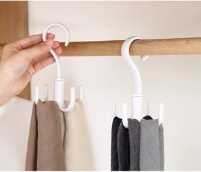 img 3 attached to 👜 Organize Your Closet with Thinkmay Purse & Scarf Rotating Hanger - 4 Pack White Plastic Organizer for Bags, Belts, Ties, and Scarves