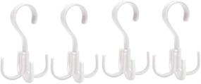 img 4 attached to 👜 Organize Your Closet with Thinkmay Purse & Scarf Rotating Hanger - 4 Pack White Plastic Organizer for Bags, Belts, Ties, and Scarves