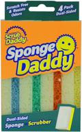 scrub daddy sponge daddy - dual sided sponge & scrubber with flextexture - deep cleaning, scratch free - 4ct logo