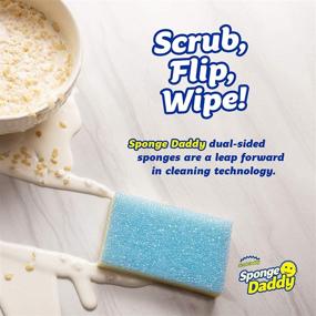 img 3 attached to Scrub Daddy Sponge Daddy - Dual Sided Sponge & Scrubber with FlexTexture - Deep Cleaning, Scratch Free - 4ct