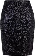 💃 vijiv women's sequin skirt - midi length, high waist, stretchy, elegant sparkle with side slit - perfect for party, cocktail, and events logo