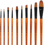 🖌️ mustache artist brushes set of 10 - 4 shapes paint brush set for acrylic, watercolor, oil painting, and face painting - ideal for adults logo