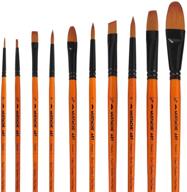 🖌️ mustache artist brushes set of 10 - 4 shapes paint brush set for acrylic, watercolor, oil painting, and face painting - ideal for adults логотип