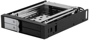 img 4 attached to Kingwin Tray-Less Hot Swap Mobile Rack Cage for Dual 2.5” SSD/HDD - SATA/SAS Backplane Enclosure | Optimized for 2.5” SSD/HDD | Supports SATA I/II/III & SAS I/II 6 Gbps Performance