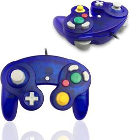 img 2 attached to 🎮 Reiso 2-Pack NGC Controllers for Wii Game Cube - Classic Wired Controllers Clear Purple & Clear Blue