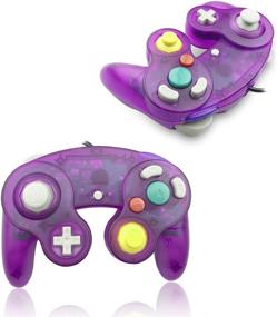 img 3 attached to 🎮 Reiso 2-Pack NGC Controllers for Wii Game Cube - Classic Wired Controllers Clear Purple & Clear Blue