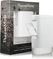 efficient salt and gourmet peppercorn grinder - peppermate traditional pepper mill 723 (white) logo