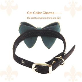 img 1 attached to Blueberry Pet Bow Tie Cat Collars with Charms - Stylish Pride Dog Collar Bow for Cute Boy Kitten Collars - Breakaway Cat Collar with Bow Tie Pet Accessories