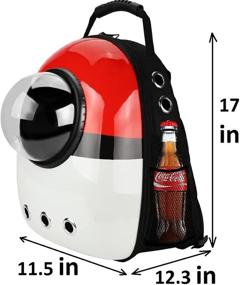 img 3 attached to Pokemon Backpack - Clear Pet Carrier - Breathable Space Capsule Bag for Cat & Dog - Red & White - Cat Carrier Backpacks - Great Gift on Prime