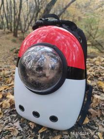 img 1 attached to Pokemon Backpack - Clear Pet Carrier - Breathable Space Capsule Bag for Cat & Dog - Red & White - Cat Carrier Backpacks - Great Gift on Prime