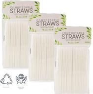 🌱 evriholder compostable straws 100 pack - made of plant-based pla material - pack of 3 - unwrapped logo