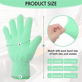 img 3 attached to 🧤 Efficient Dusting Cleaning Gloves for Kitchen, House, Cars, and More - Set of 4 Microfiber Washable Mittens (Green, Dark Blue, Yellow, Purple)