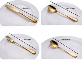 img 1 attached to Magicpro Modern Royal 24-Piece Gold Stainless Steel Flatware Set - Perfect for Wedding, Festival, Christmas Party - Service for 6