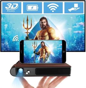 img 4 attached to Mini Portable DLP Projector Wireless WiFi Screen Mirroring Airplay Smart Phone