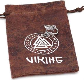 img 1 attached to 🔱 Nordic Viking Amulet - GuoShuang Adjustable Stainless Steel Rings with Scandinavian Jormungand Dreki Dragon, Valknut Rune & Gift Bag