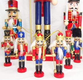 img 3 attached to Jolik Set of 6 Wooden Nutcracker 🎅 Ornaments - Christmas Nutcracker Figures for Festive Decoration