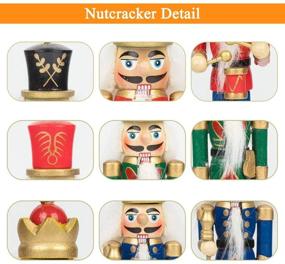 img 1 attached to Jolik Set of 6 Wooden Nutcracker 🎅 Ornaments - Christmas Nutcracker Figures for Festive Decoration