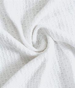 img 1 attached to 🛏️ HILLFAIR 100% Cotton Blanket Queen Size - Luxury Decorative Soft Breathable Skin-Friendly Bed Blanket for All Seasons - Perfect Textured Layer for Couch, Bed, or Sofa - White Queen (90"x90")