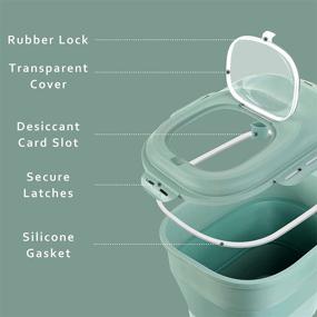 img 1 attached to 🥣 Cereal Rice Storage Containers, Collapsible 20-50 Lbs Dispenser Bin with Rolling Wheel, Airtight Locking Lid, Leakproof Large Kitchen Pantry Holder for Flour, Sugar, Pet Food