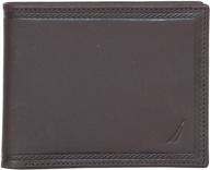 💼 nautica mens brown bifold wallet: stylish and functional logo