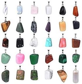 img 2 attached to 💎 Satinior 30 Pieces Irregular Healing Crystal Stone Quartz Pendants: Perfect for Necklace Jewelry Making with Storage Bag
