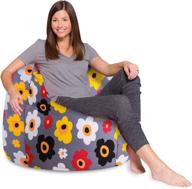 posh beanbags x large 48in multi colored flowers logo