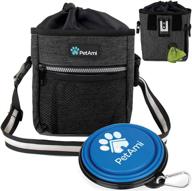 🐾 petami dog treat pouch - training bag with waist shoulder strap, poop bag dispenser, collapsible bowl - ideal for treats, kibbles, toys - 3 wearable options logo