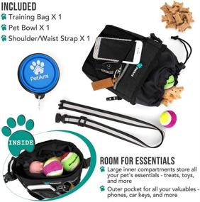 img 3 attached to 🐾 PetAmi Dog Treat Pouch - Training Bag with Waist Shoulder Strap, Poop Bag Dispenser, Collapsible Bowl - Ideal for Treats, Kibbles, Toys - 3 Wearable Options