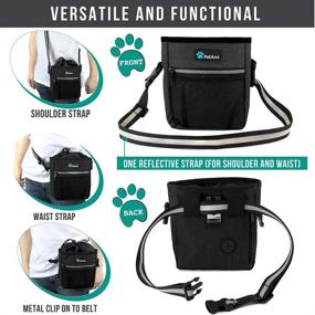 img 1 attached to 🐾 PetAmi Dog Treat Pouch - Training Bag with Waist Shoulder Strap, Poop Bag Dispenser, Collapsible Bowl - Ideal for Treats, Kibbles, Toys - 3 Wearable Options