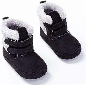 img 2 attached to Ползунковые ботинки для мальчиков-малышей Fleece Bootie Walkers от TSAITINTIN