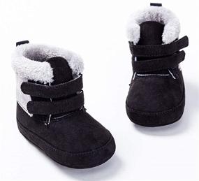 img 3 attached to Ползунковые ботинки для мальчиков-малышей Fleece Bootie Walkers от TSAITINTIN