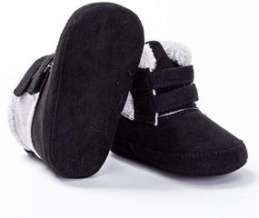 img 1 attached to Ползунковые ботинки для мальчиков-малышей Fleece Bootie Walkers от TSAITINTIN