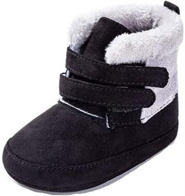 img 4 attached to Ползунковые ботинки для мальчиков-малышей Fleece Bootie Walkers от TSAITINTIN