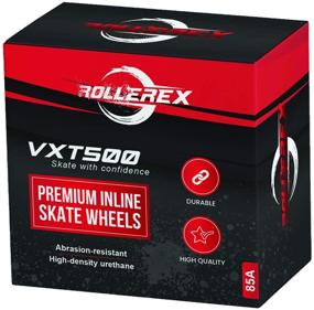 img 1 attached to 🛼 Rollerex VXT500 Inline Skate Wheels (8 Wheels w/Bearings, spacers and washers) - Multiple Size & Color Options - Indoor/Outdoor/Hockey - Ideal for Roller Blade Wheel Replacement