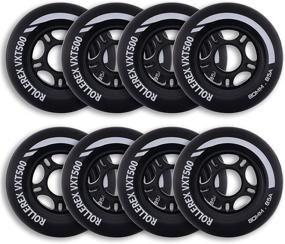 img 3 attached to 🛼 Rollerex VXT500 Inline Skate Wheels (8 Wheels w/Bearings, spacers and washers) - Multiple Size & Color Options - Indoor/Outdoor/Hockey - Ideal for Roller Blade Wheel Replacement