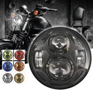 фара led диаметром 5,75 дюйма для мотоцикла dyna street bob super wide glide low rider night rod train softail deuce custom sportster iron 883 - черного цвета custom super wide glide motorcycle - эффективное основное освещение логотип