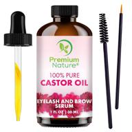 🌱 premium nature's hexane-free castor oil eyelash growth serum kit - 100% pure cold pressed for eyebrow, eyelashes, hair & skin, includes mascara & eyebrow brush for boosted moisturization logo