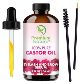 img 4 attached to 🌱 Premium Nature's Hexane-Free Castor Oil Eyelash Growth Serum Kit - 100% Pure Cold Pressed for Eyebrow, Eyelashes, Hair & Skin, includes Mascara & Eyebrow Brush for Boosted Moisturization