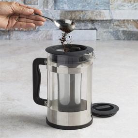 img 1 attached to ☕ Primula Kedzie Cold Brew Iced Coffee Maker - Deluxe Comfort Grip Handle, Durable Glass Carafe, Removable Mesh Filter - 6 Cup, Brushed Stainless Steel