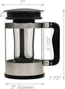 img 3 attached to ☕ Primula Kedzie Cold Brew Iced Coffee Maker - Deluxe Comfort Grip Handle, Durable Glass Carafe, Removable Mesh Filter - 6 Cup, Brushed Stainless Steel