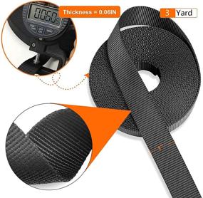 img 2 attached to 3 Yards Black Webbing with 1 Inch Nylon Strap Buckle Set, Heavy Duty Dual Adjustable Side Release Buckles, No Sewing Required. Includes 4 Pcs Tri-Glide Slides Flat Plastic Clips for DIY Luggage, Backpack and Sternum Strap Projects