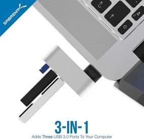 img 2 attached to Sabrent Premium 3-Port Aluminum Mini USB 3.0 Hub - 90°/180° Rotatable Design (HB-R3MC): Compact Efficiency for Seamless Connectivity